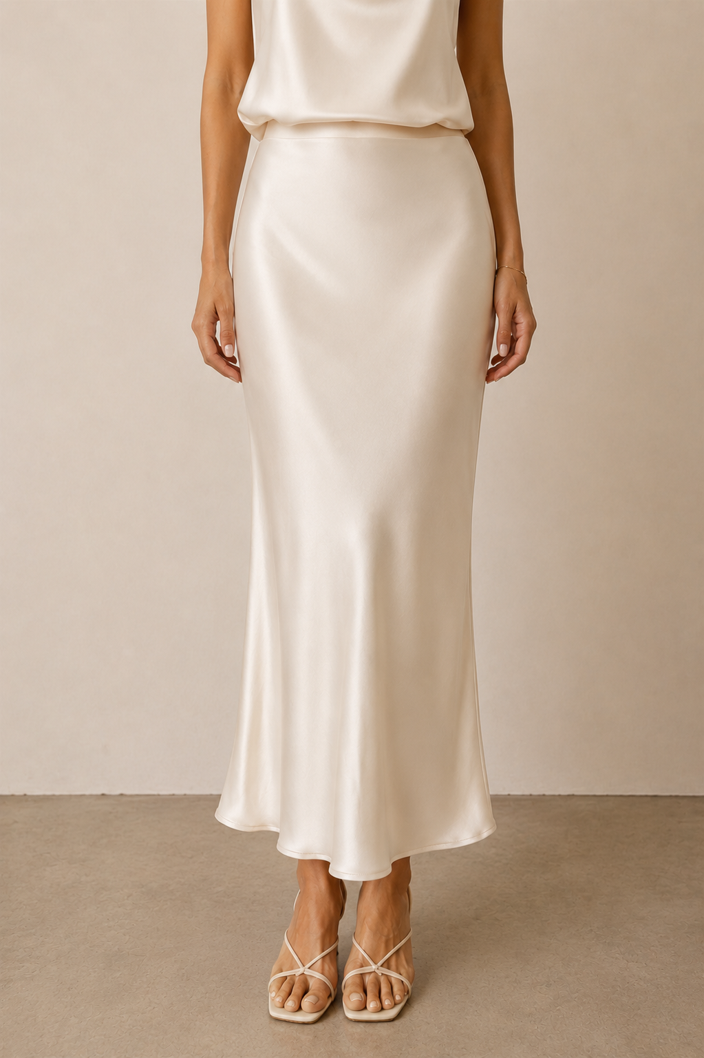 Aspen Navy Satin Skirt
