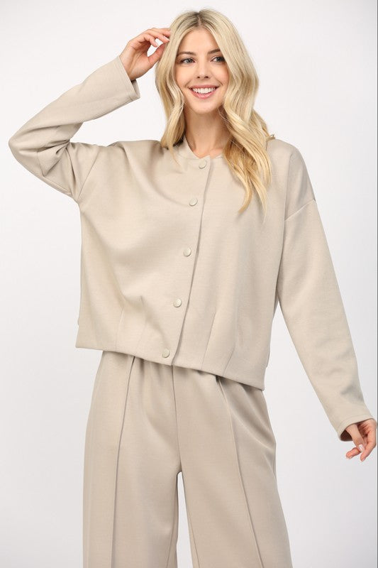 Ecru Bomber Jacket