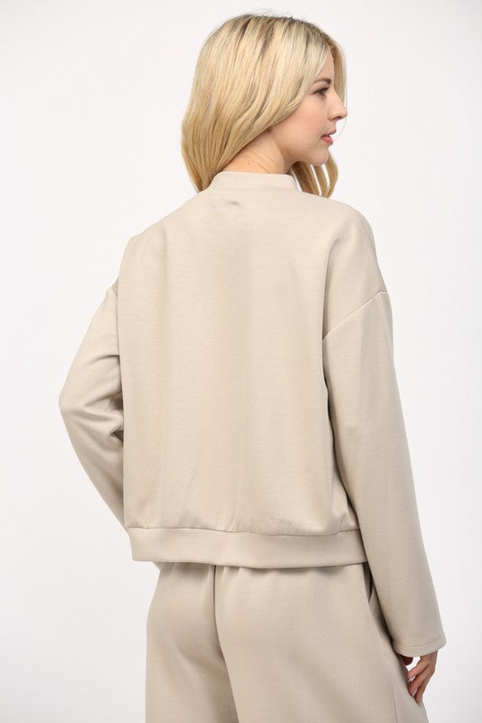 Ecru Bomber Jacket