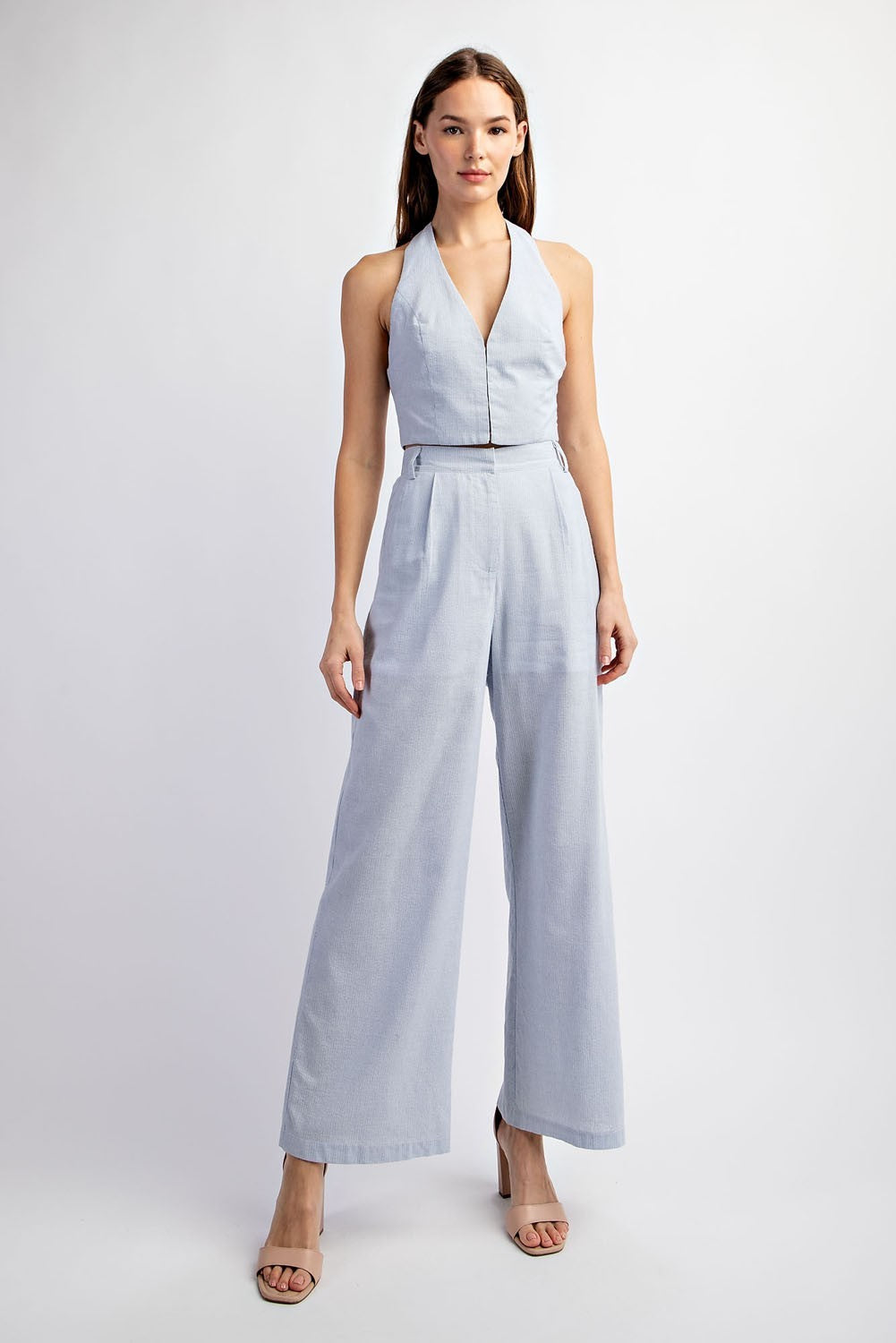 Light Blue Lola Striped Woven Pant