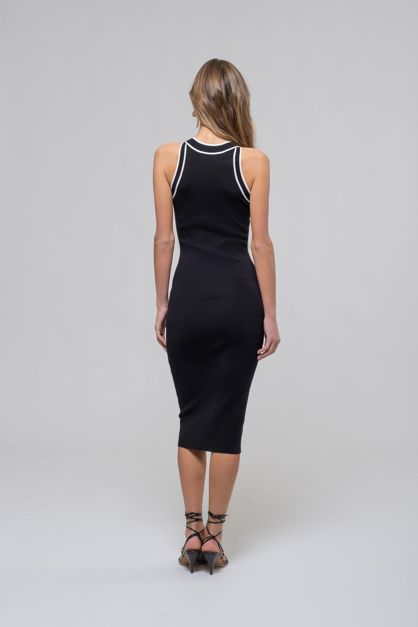 Black Shay Sleeveless Halter Neckline Dress