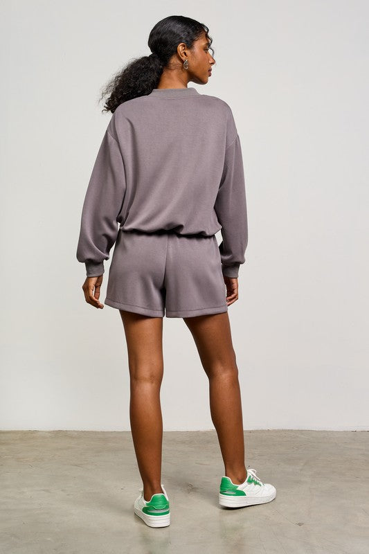 Charcoal Modal Bomber Jacket