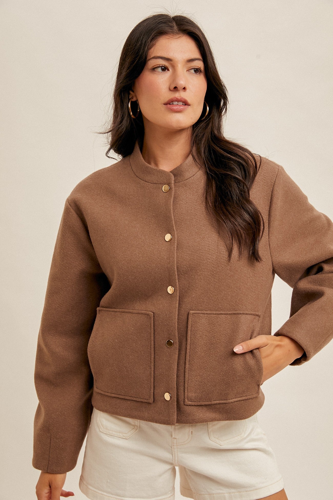 Harlie Mocha Bomber Jacket