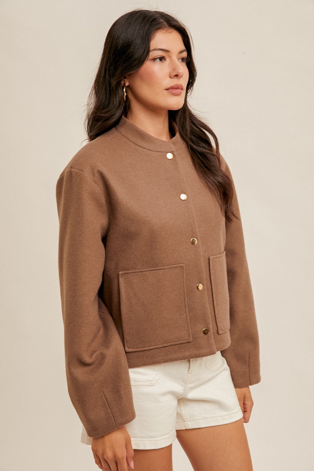 Harlie Mocha Bomber Jacket