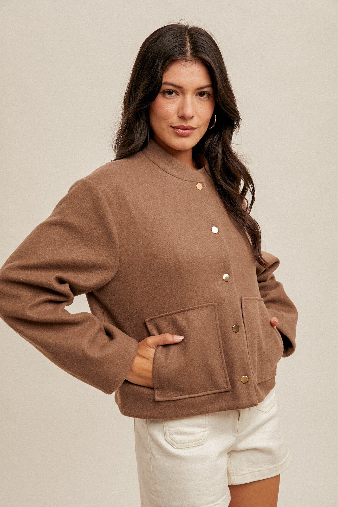 Harlie Mocha Bomber Jacket