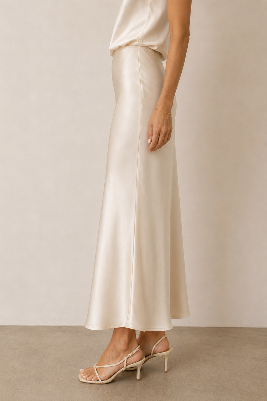 Aspen Ivory Satin Skirt