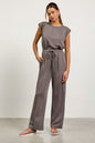Charcoal Modal Wide Leg Pant