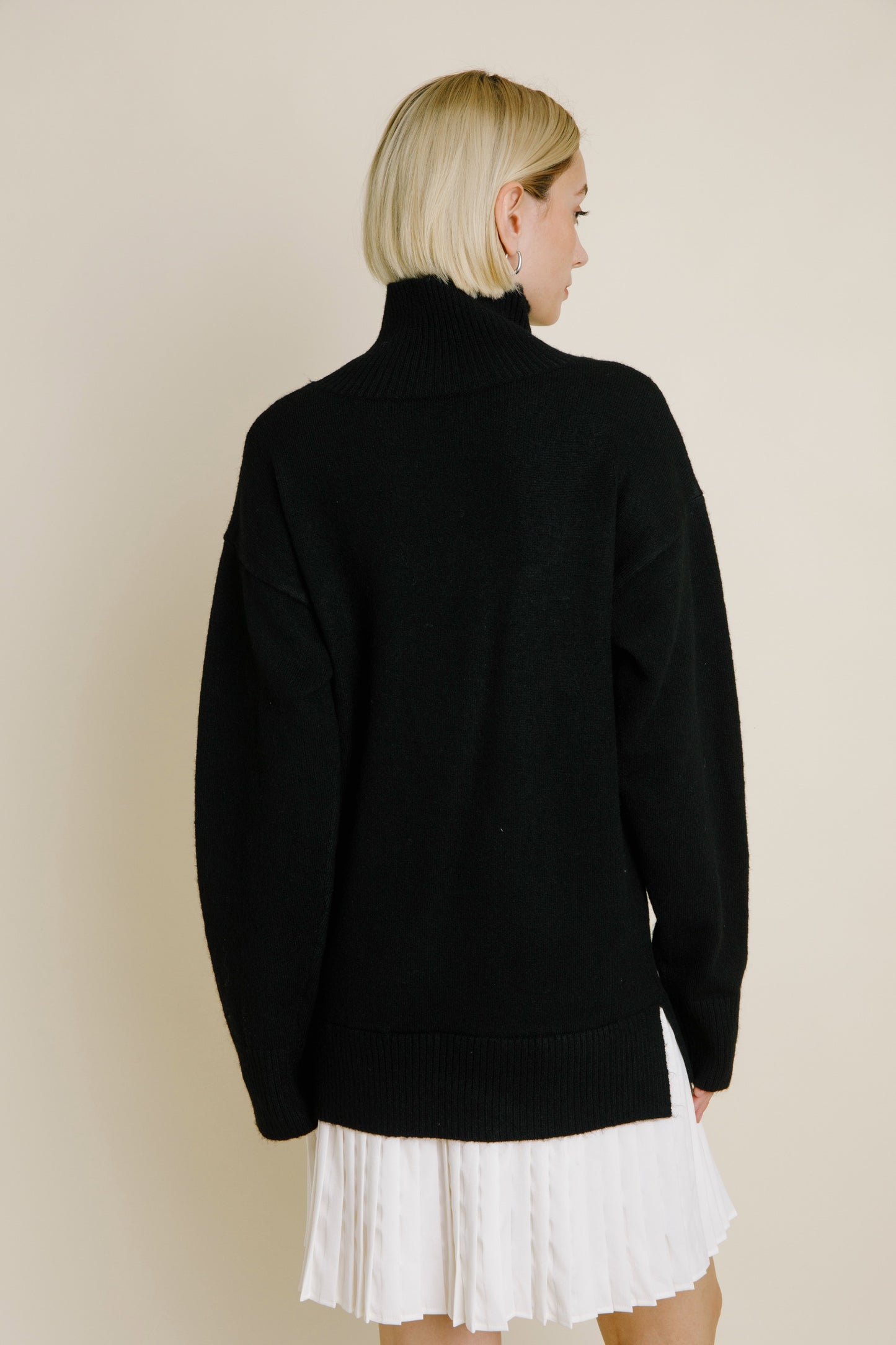 Black Taylor Turtleneck Sweater Dress