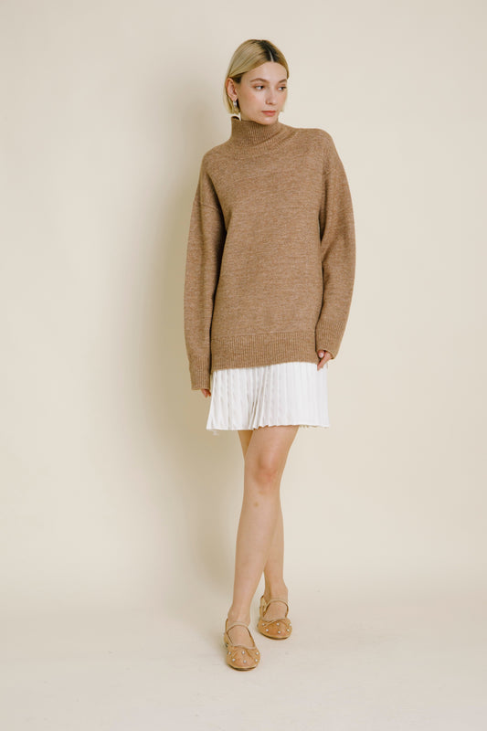 Taupe Taylor Turtleneck Sweater Dress