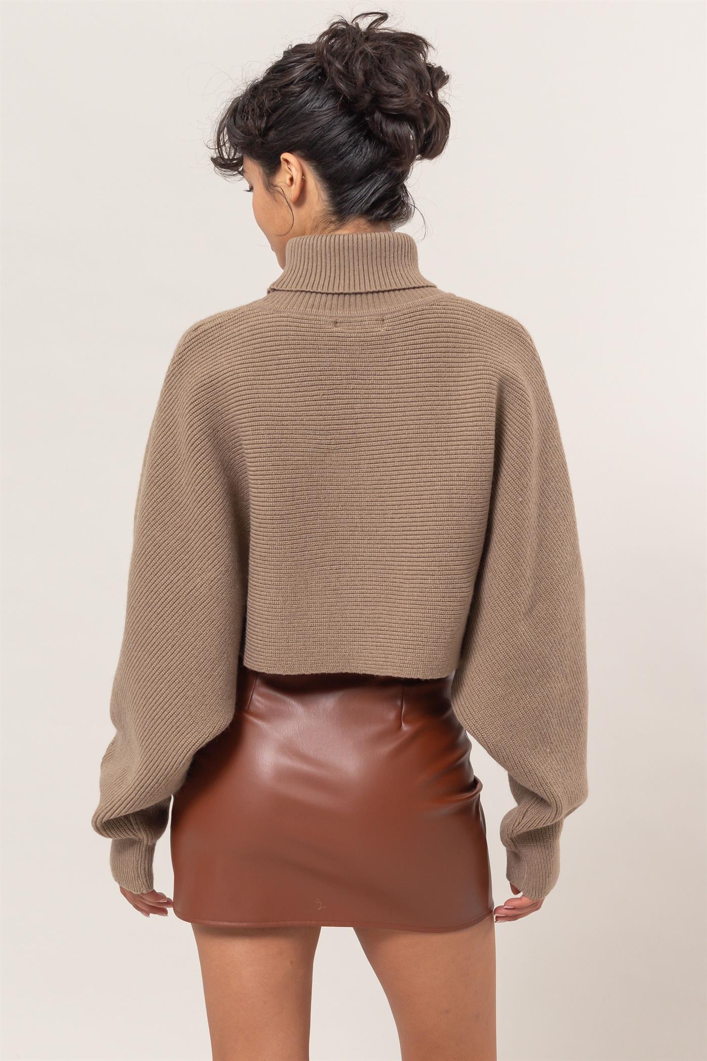 Mocha Brown Tessa Turtleneck Sweater