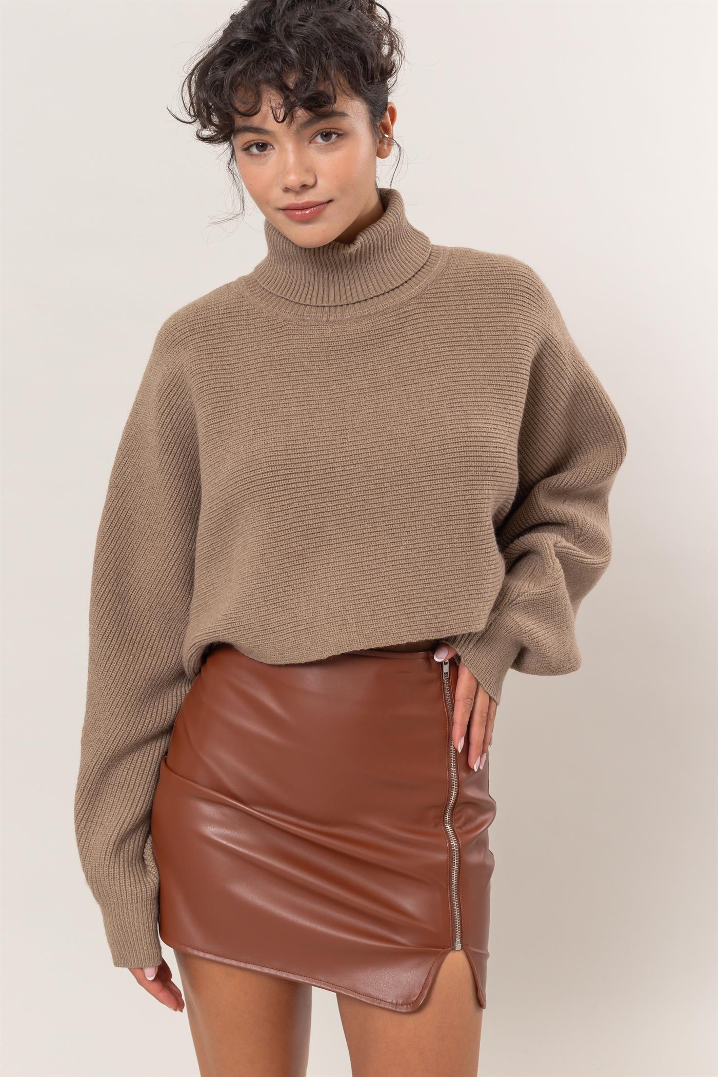 Mocha Brown Tessa Turtleneck Sweater