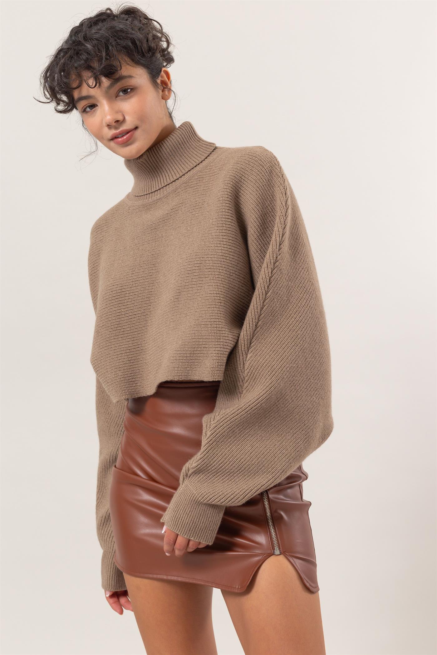 Mocha Brown Tessa Turtleneck Sweater