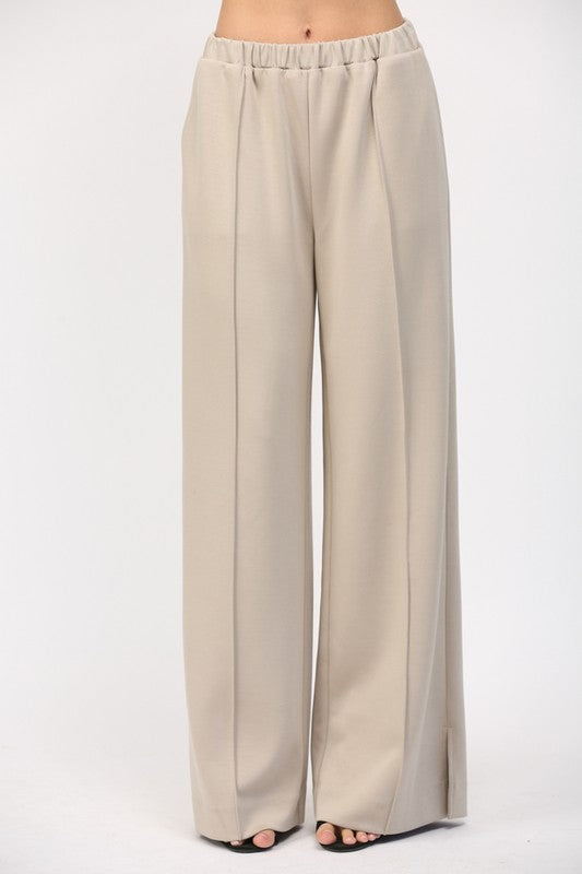 Ecru Wide Leg Pant
