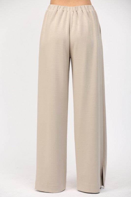 Ecru Wide Leg Pant