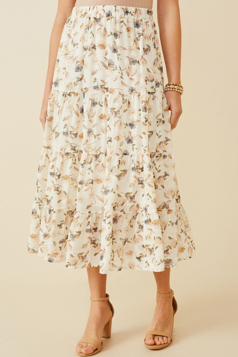 Atlas Floral Tiered Skirt