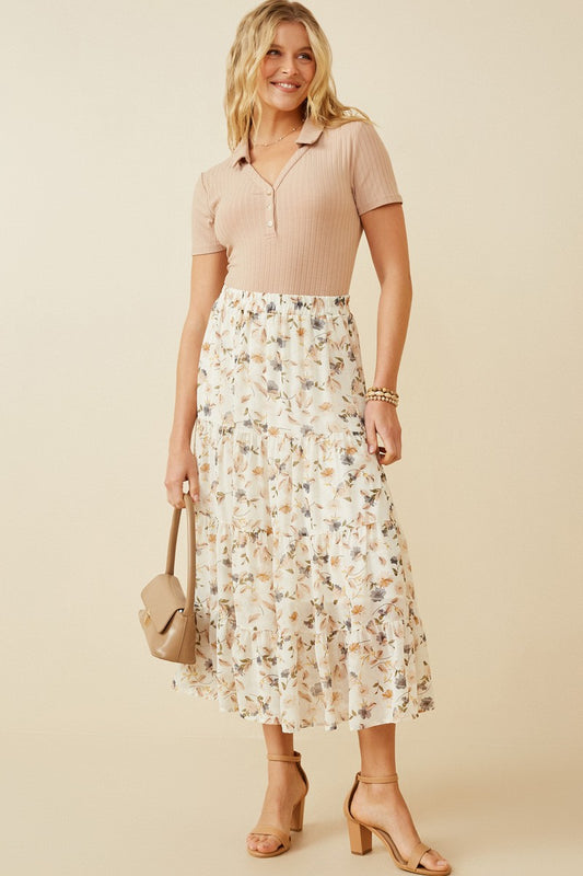 Atlas Floral Tiered Skirt