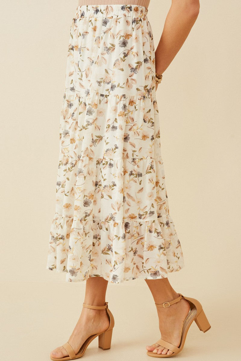 Atlas Floral Tiered Skirt