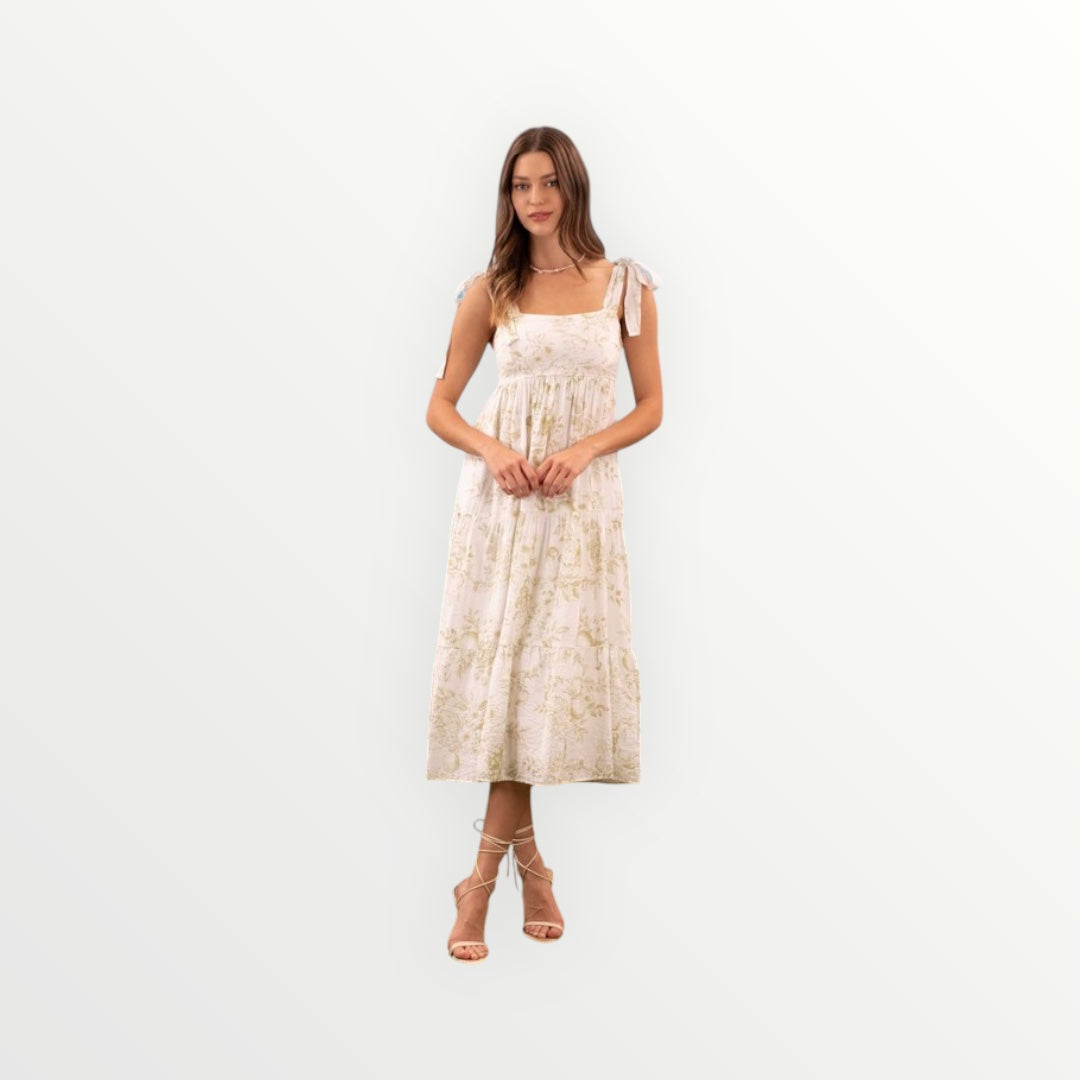 Leah Blue Tiered Midi Dress