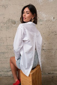 White Camryn Poplin Shirt