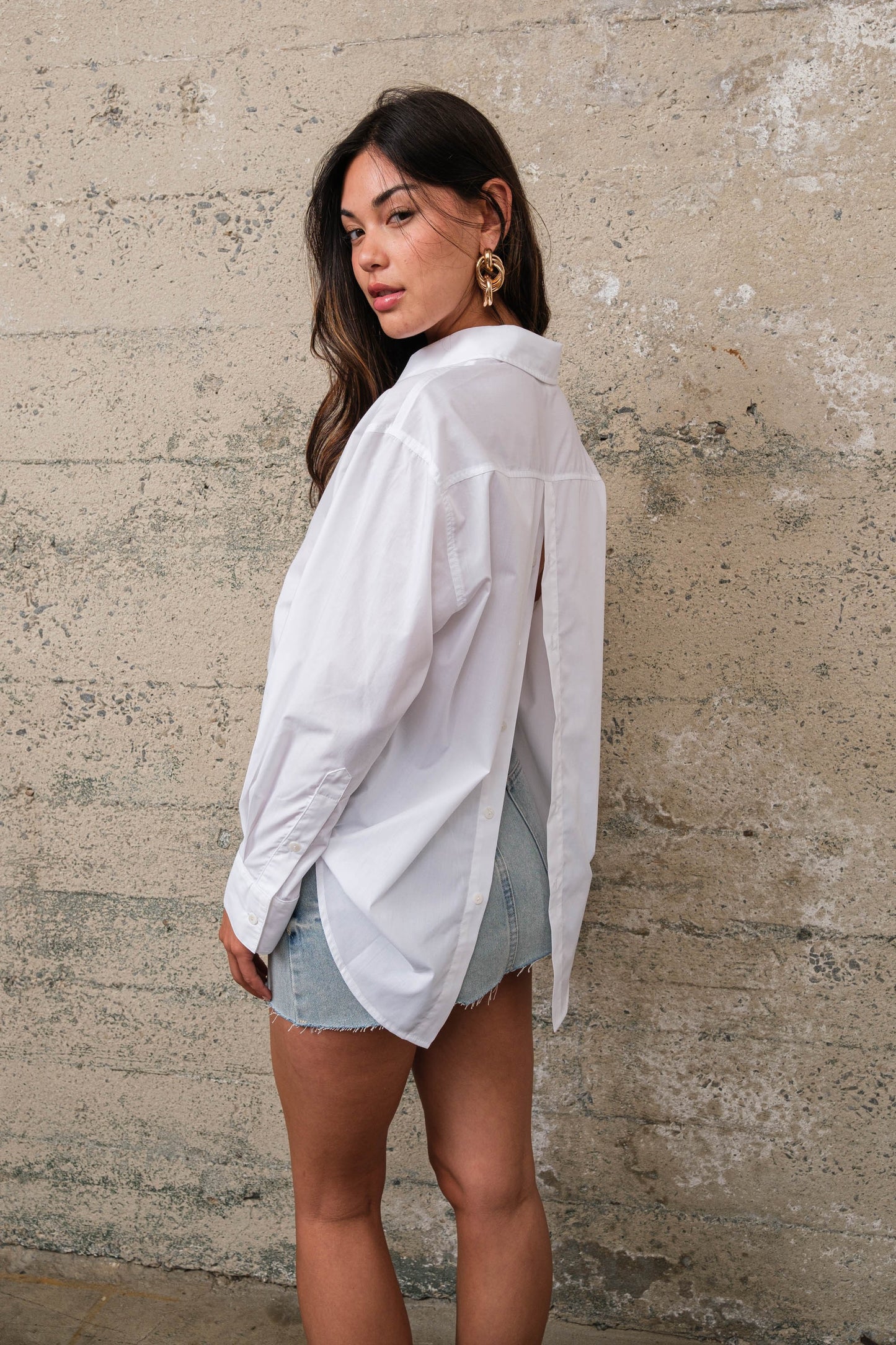 White Camryn Poplin Shirt