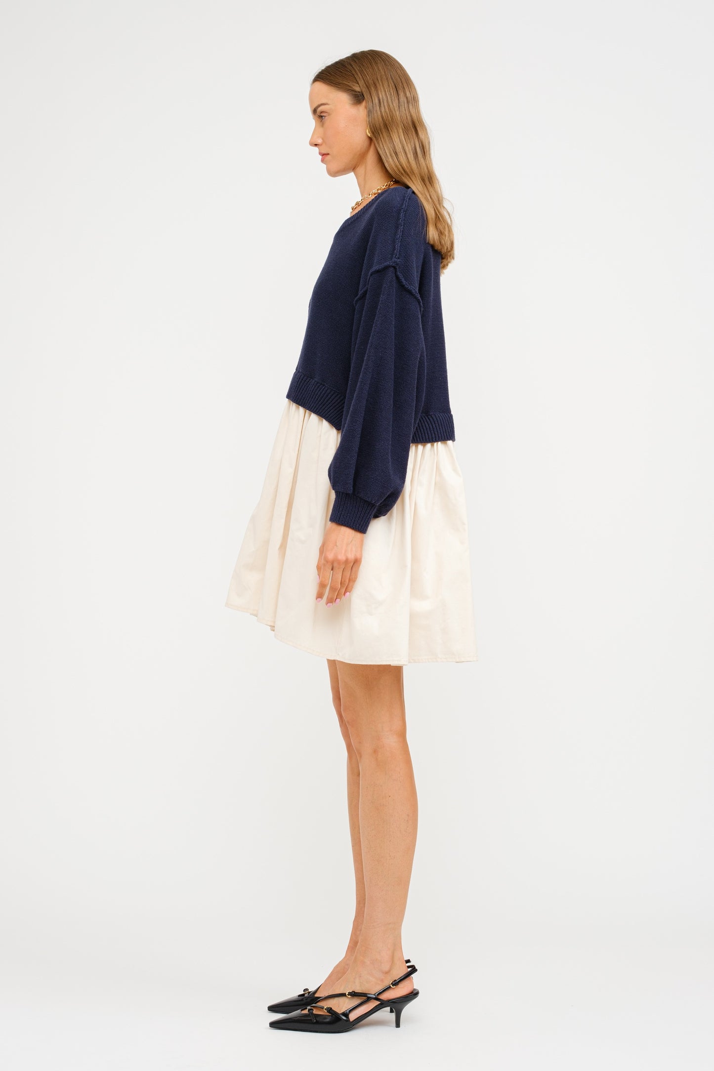 Navy Melanie Long Sleeve Dress