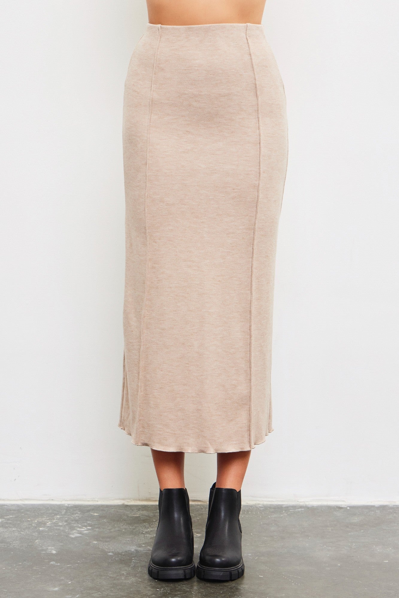 Grey Madison Maxi Knitted Skirt