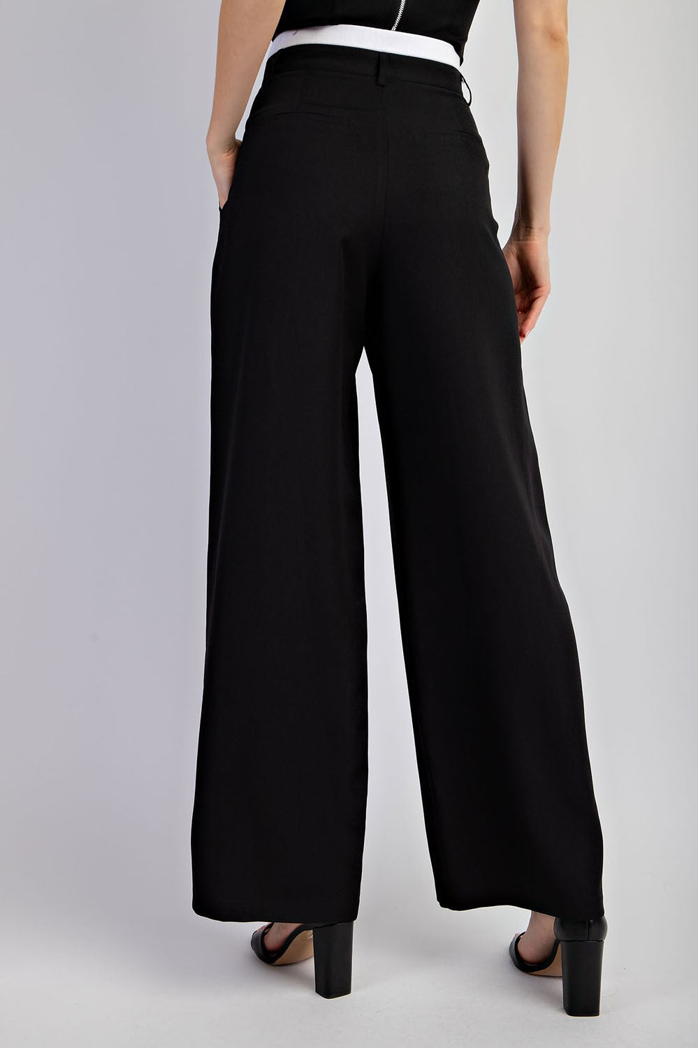 Black Bella Pant with Contrast Waist Band