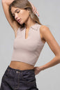 Black Bre Collared Knit Top