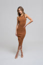 Black Shay Sleeveless Halter Neckline Dress