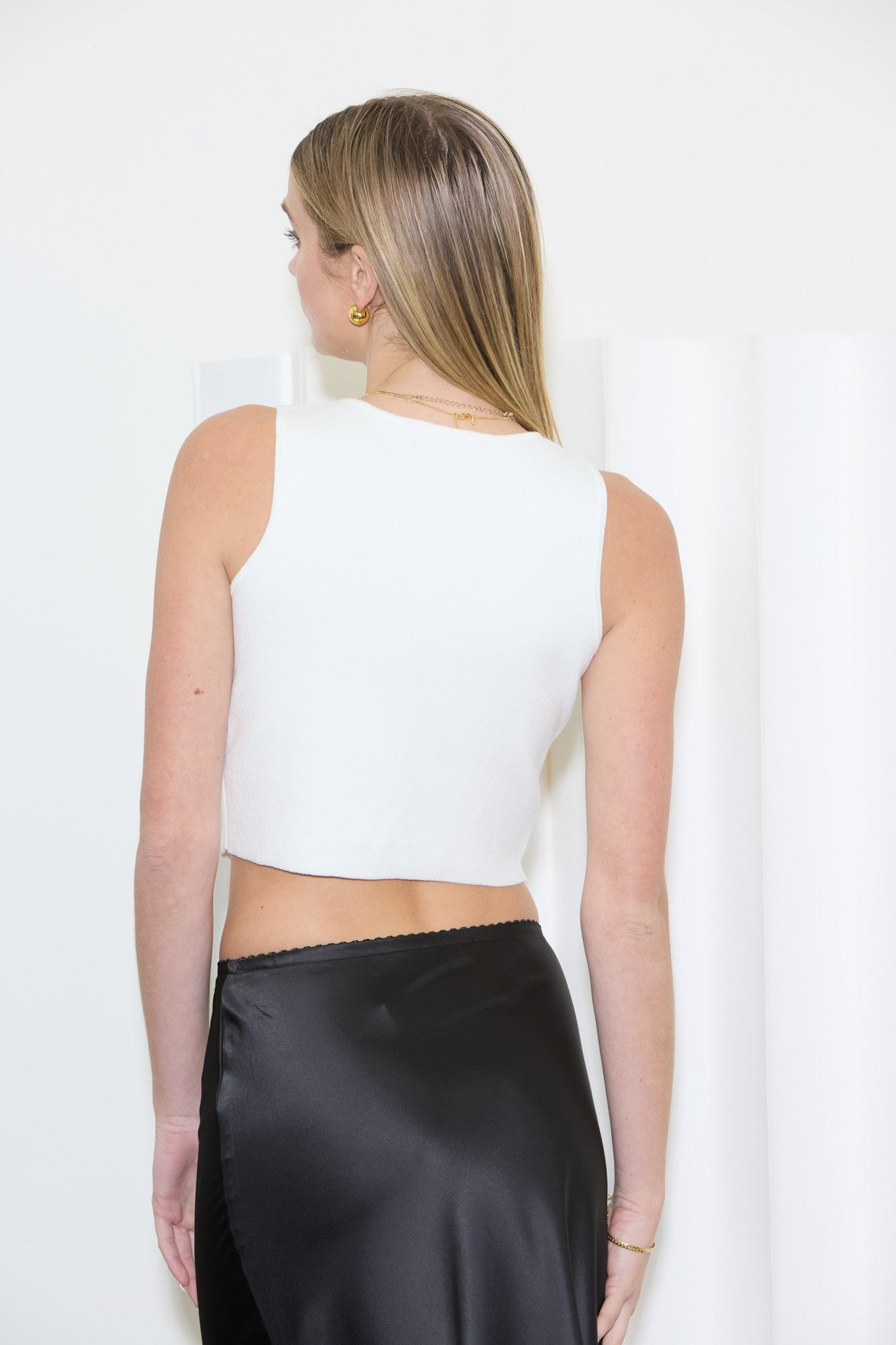 White Button Down Sweater Vest